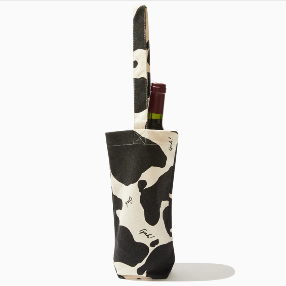 Black and White Patterned Wine Tote